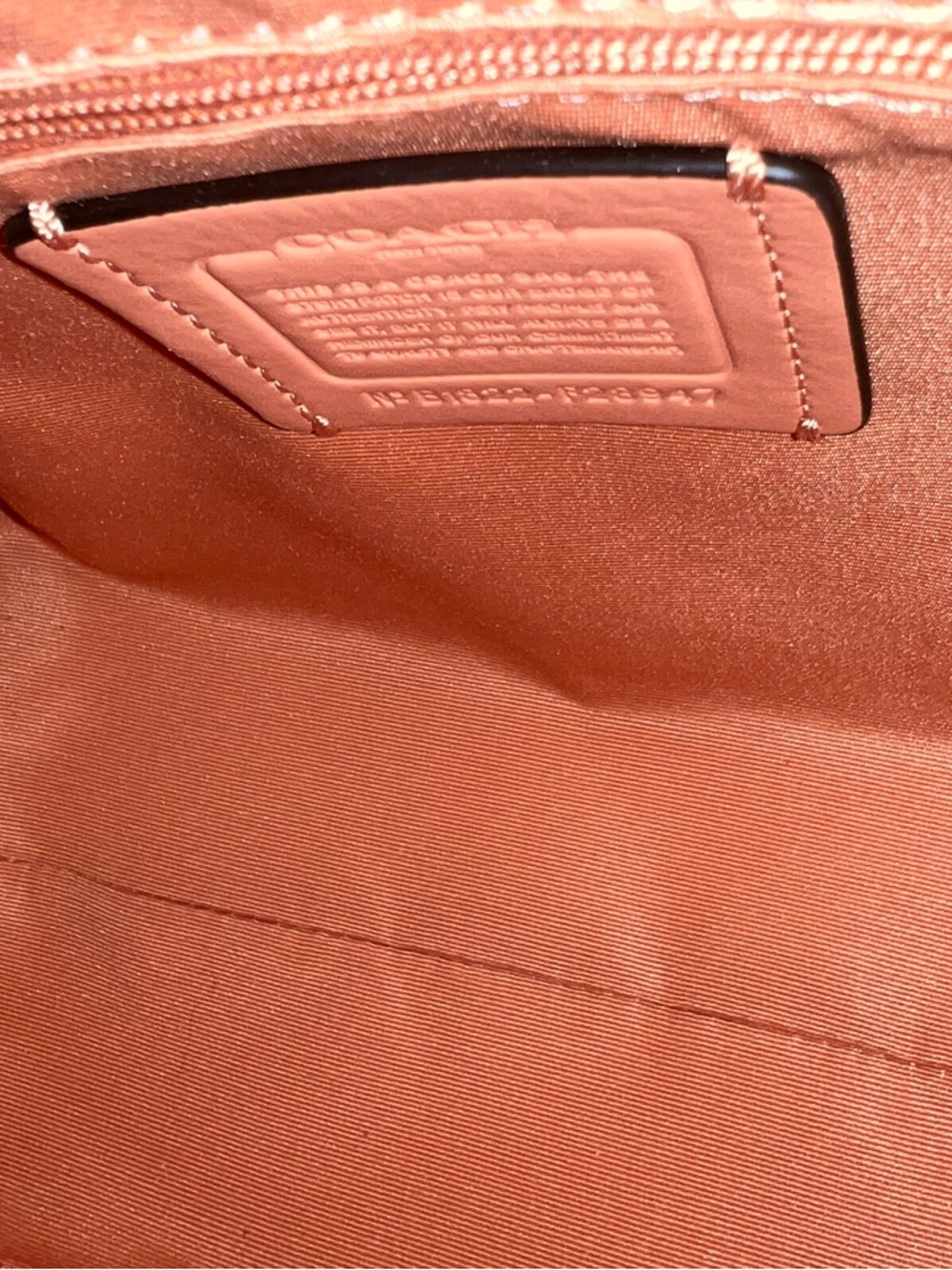 Coach Brown Signature Satchel with Pink Flamingo Accent - Picture 8 of 11